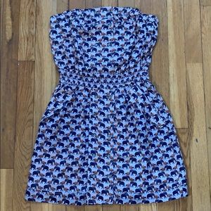 BCBGeneration Elephant Print Strapless Dress